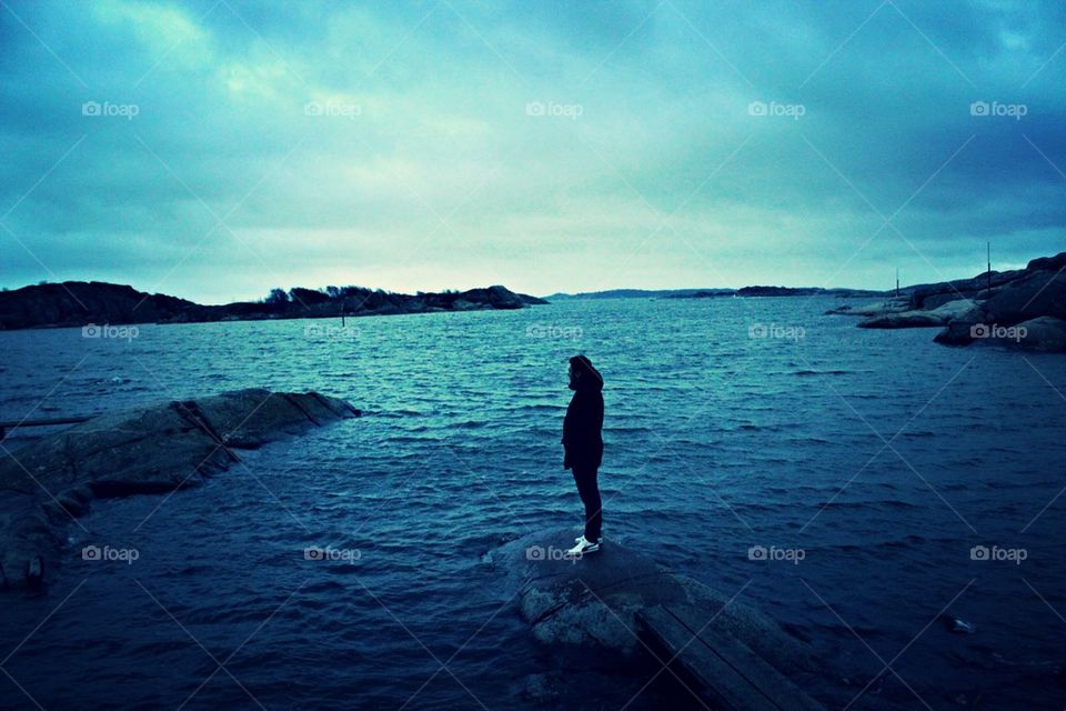 sky nature rock man by leta