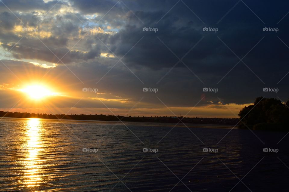 beautiful spring sunset