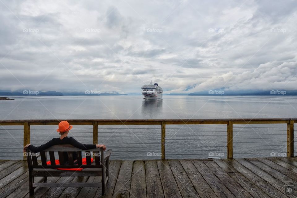 The view of the cruise ship