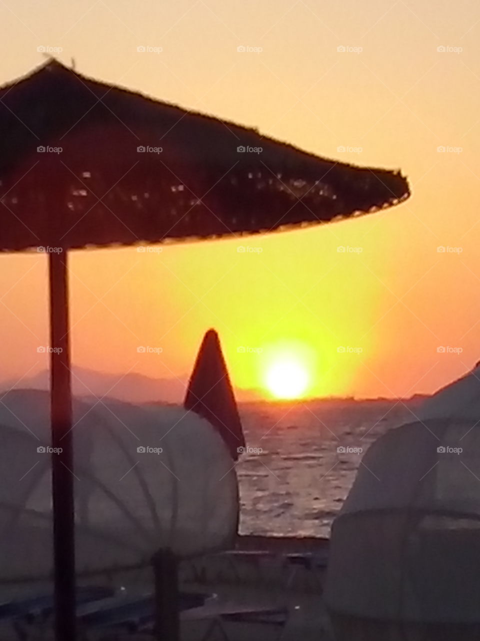 Sunshine on the beach Greek island