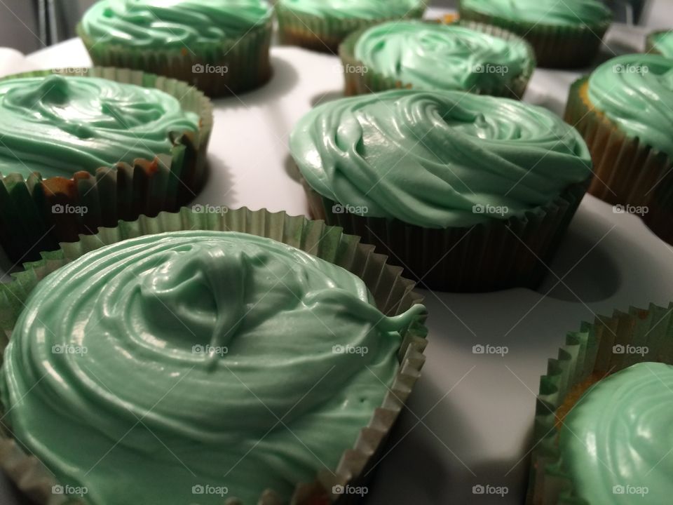 Valley of the Green Cupcakes. Followed a recipe online that calls for the beverage Mountain Dew to be added to it.
