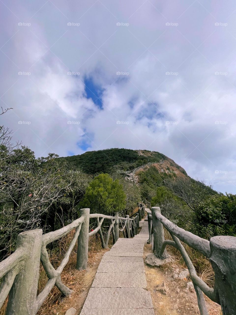 surrounded by clouds