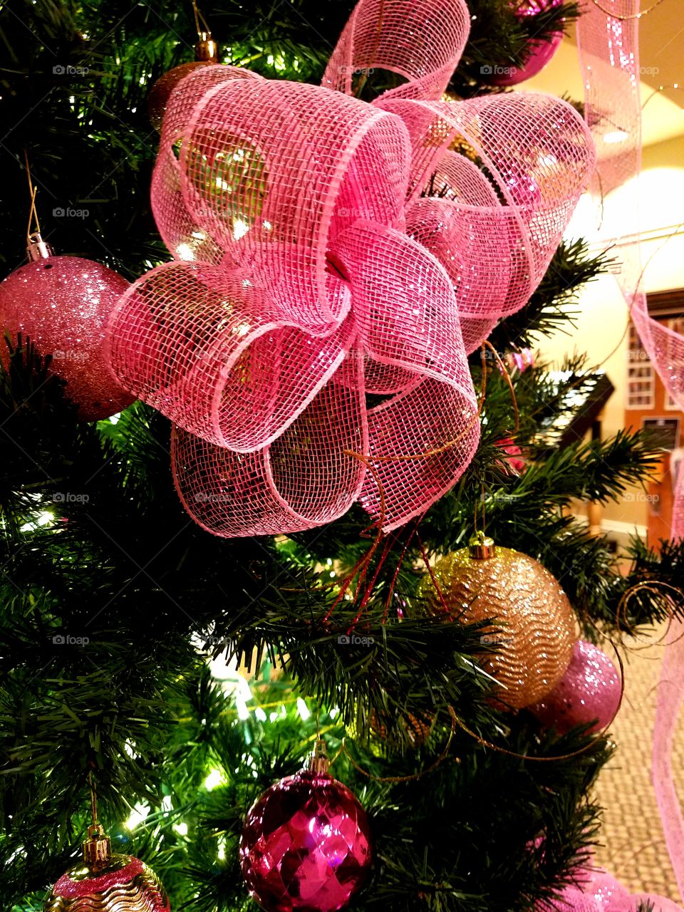 Breast cancer awareness Christmas tree 