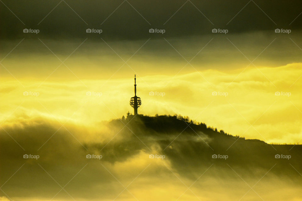 tower in the mist