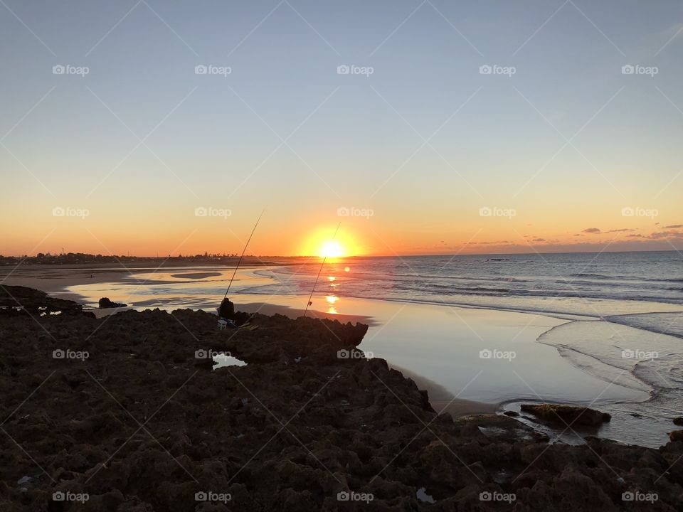 Sunset beach Morocco 