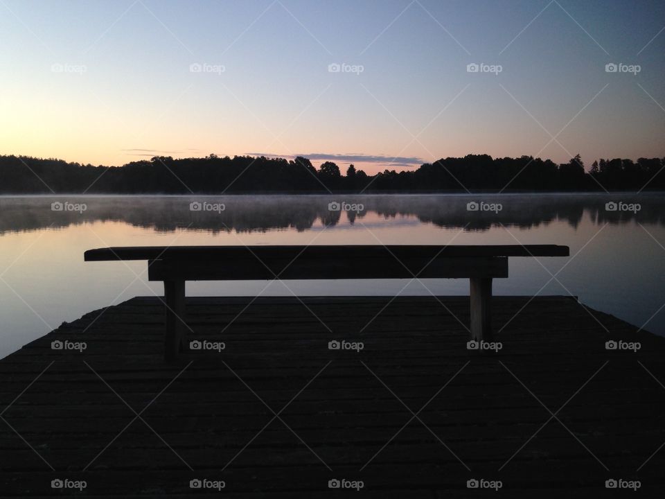 Early morning at the lakeside in Poland