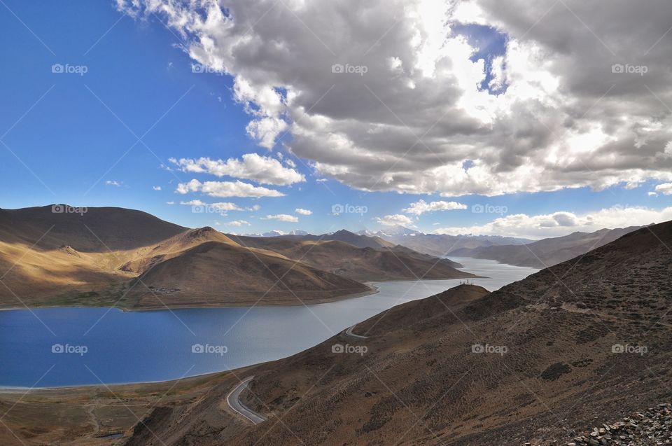traveling to tibetan mountains - mountain lake in tibet