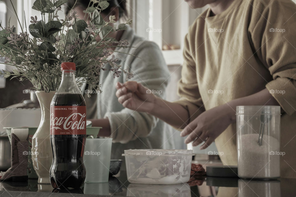 Preparation for a fun time with a coca cola around