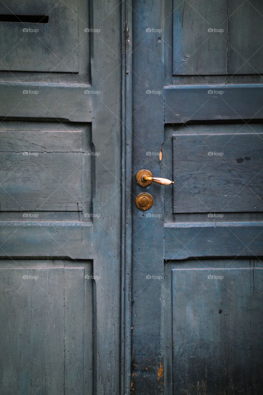 Wooden grey door