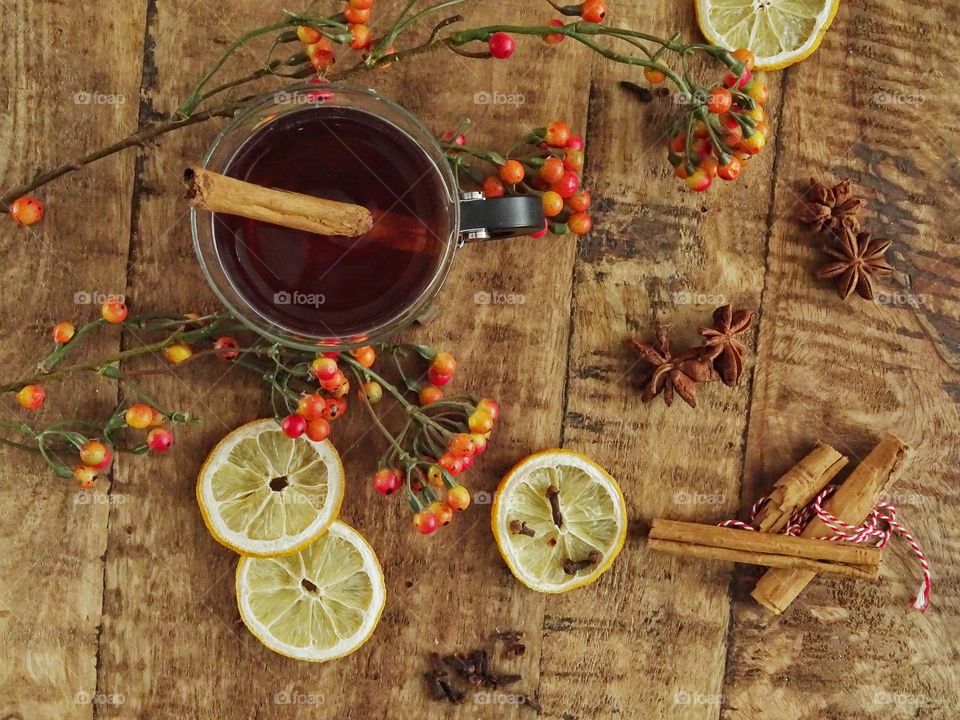 Hot drink with winter spices