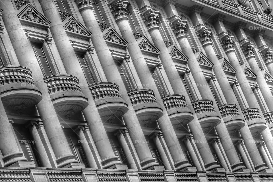 Architecture of a building at Barcelona - B&W