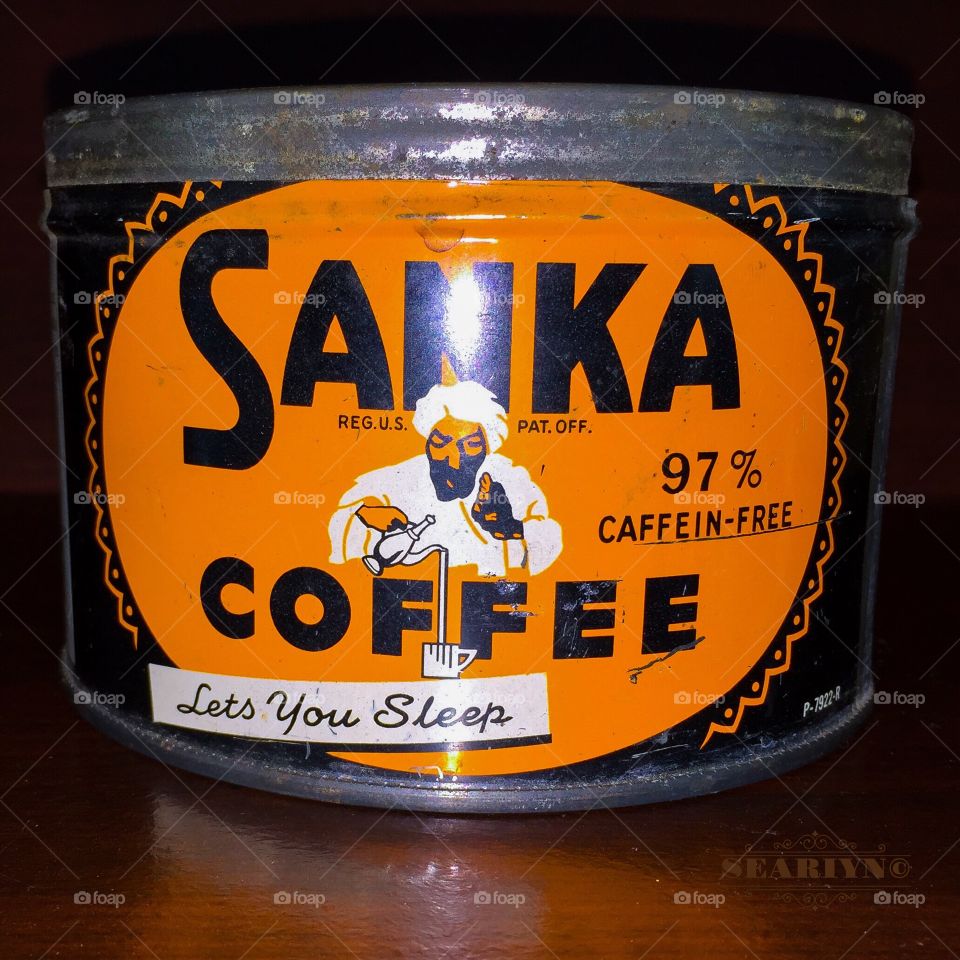 Sanka coffee can.