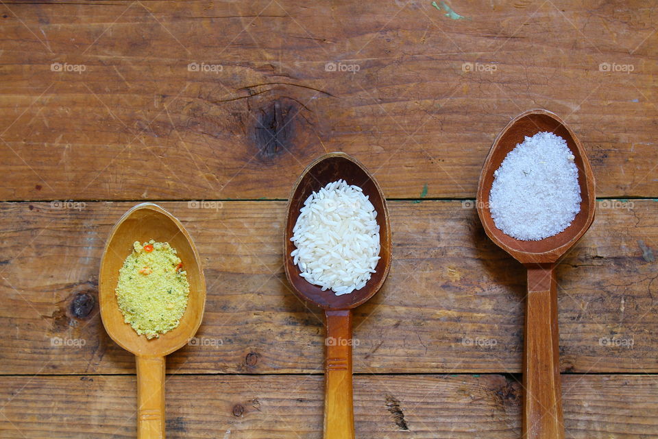 kitchen ingredients spoons