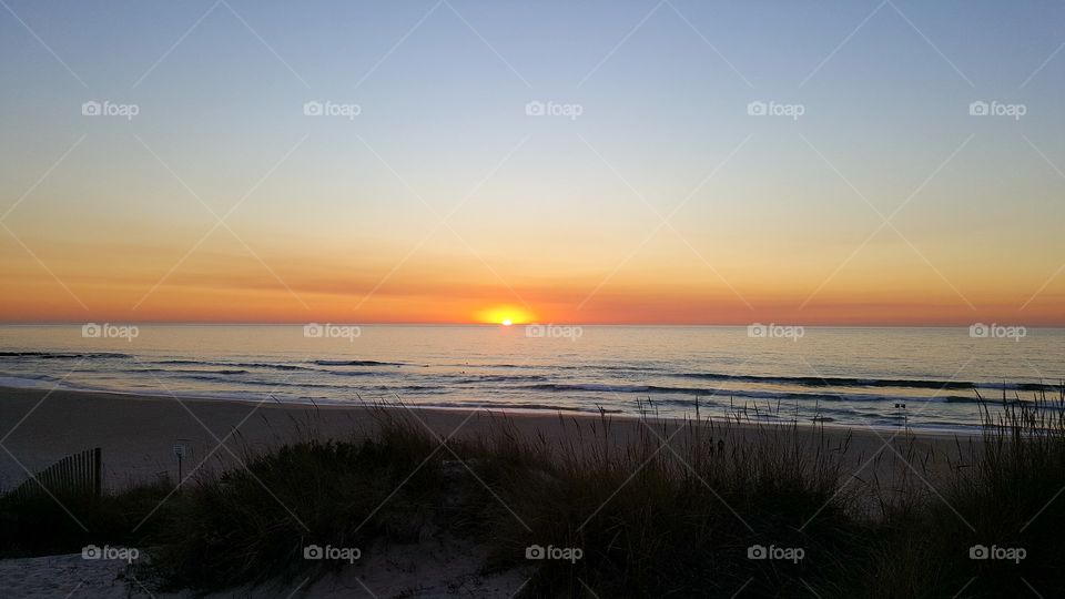 Orange Sunset At the beach