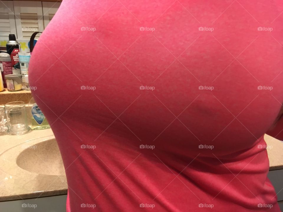 Large breasts hard nipples