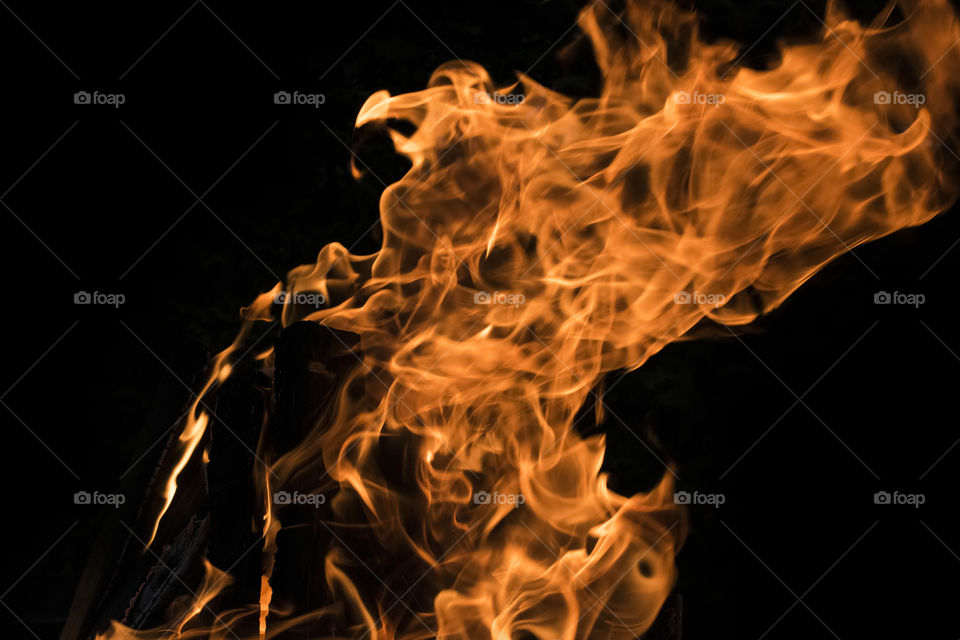 Flames with a black background