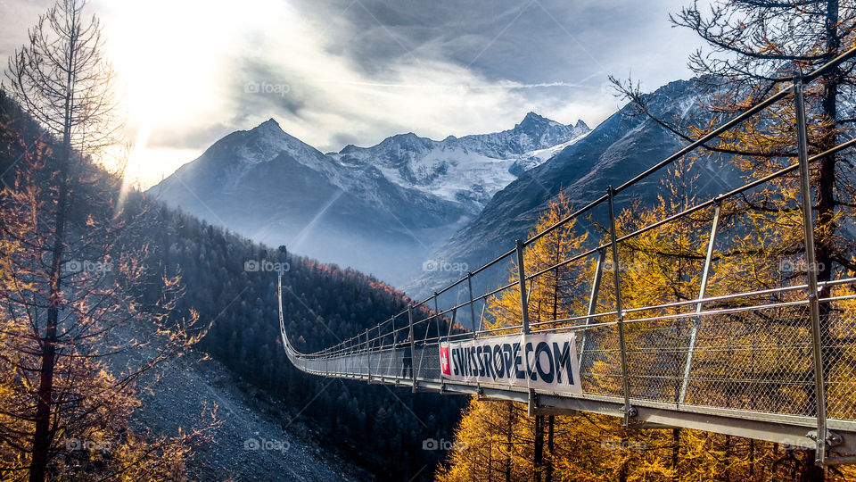 Longest suspended bridge ever made in Zermatt, Switzerland