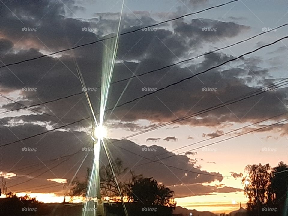 the city and nature. the sky is beautiful and also natural!!