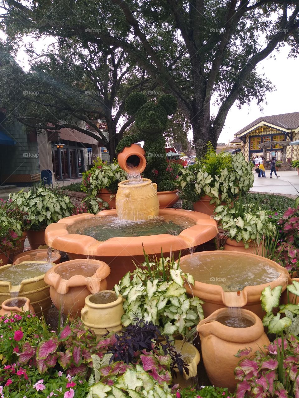 A Mickey Mouse fountain