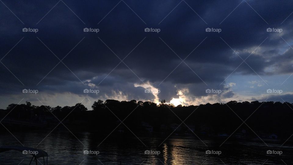 Sunset, Water, Dawn, Sky, Lake