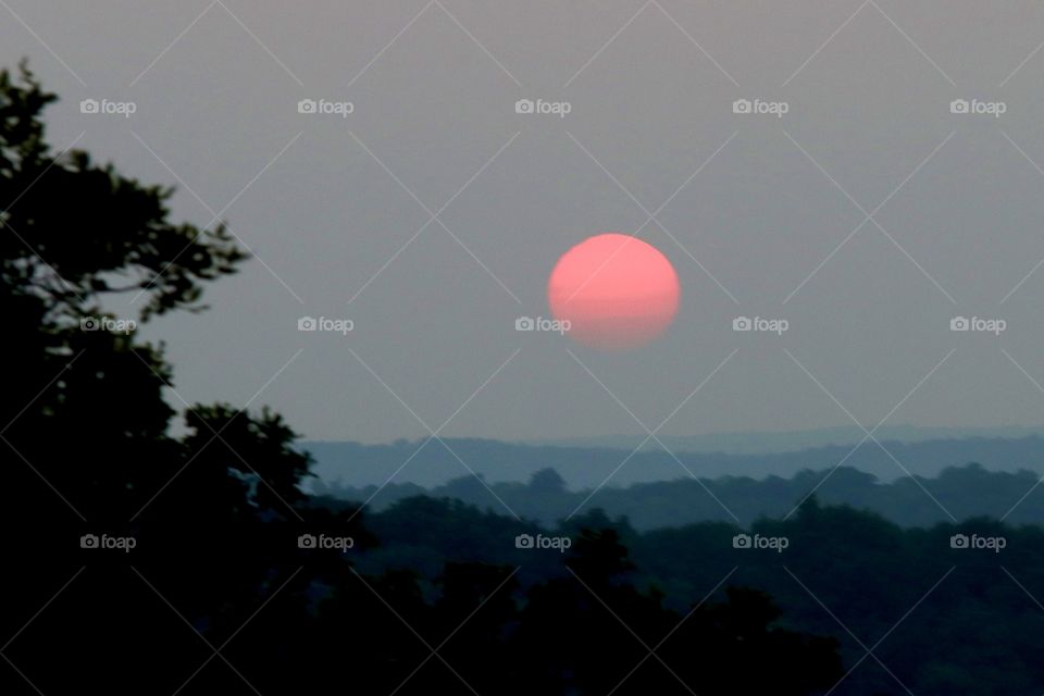 Hazy sunset