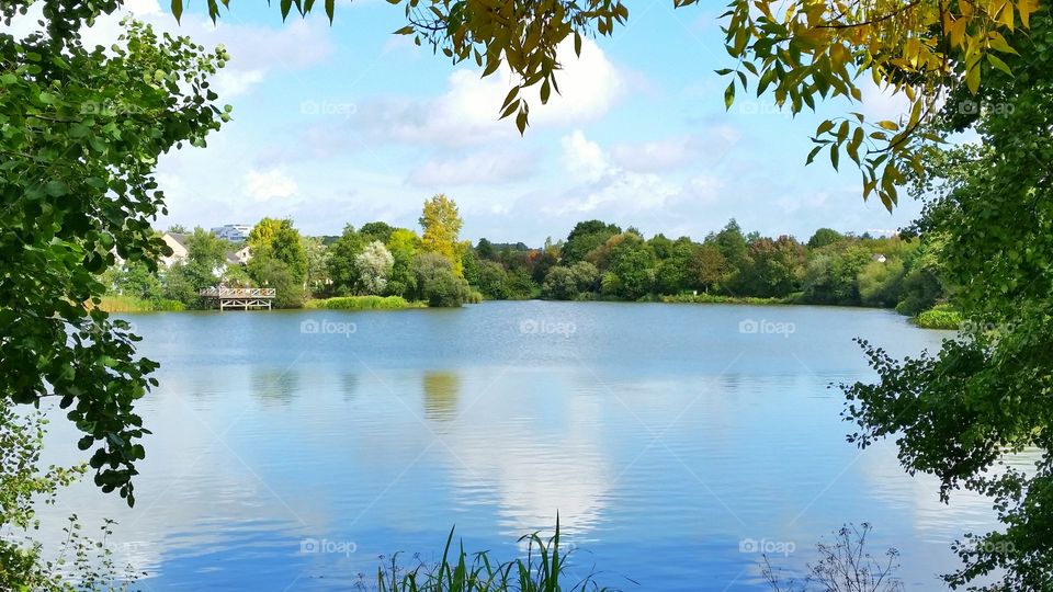 Clouds reflected in lake