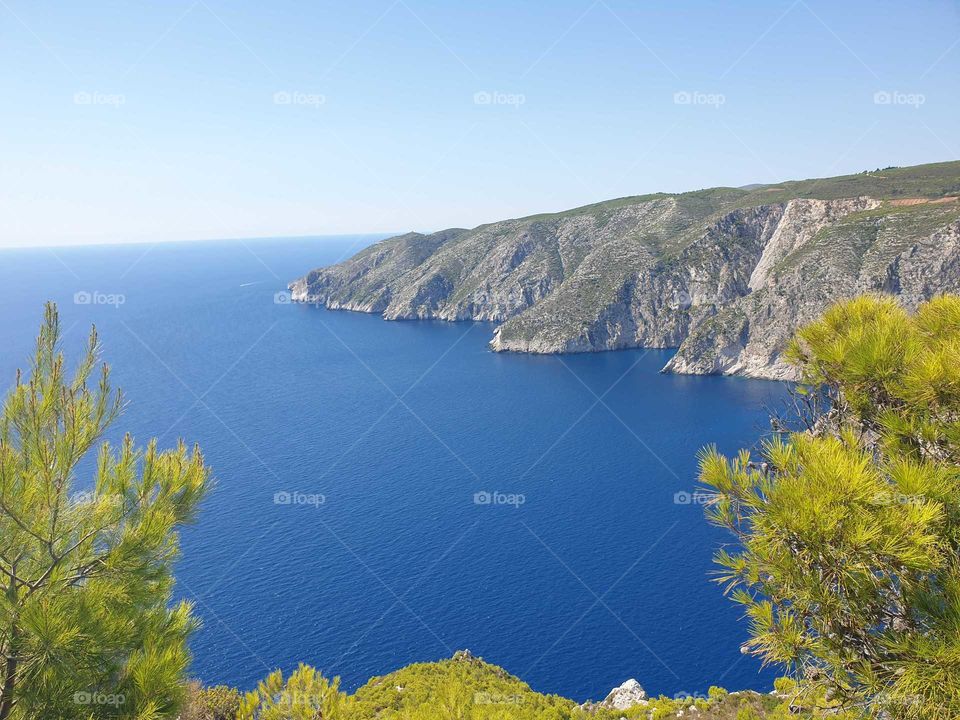 Zakynthos Greece blue beach.