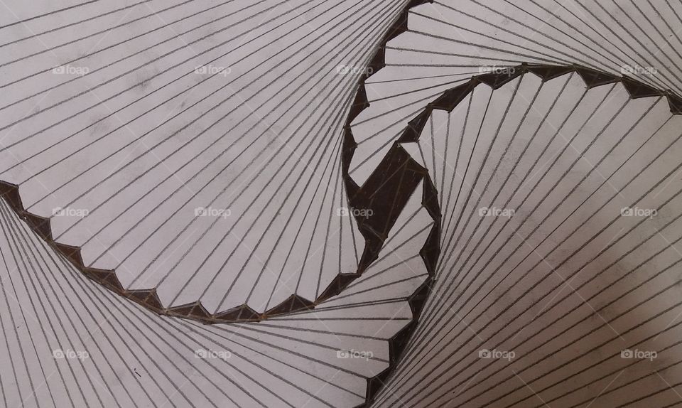 folded fan swirl drawing