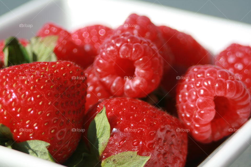 Raspberries and Strawberries 