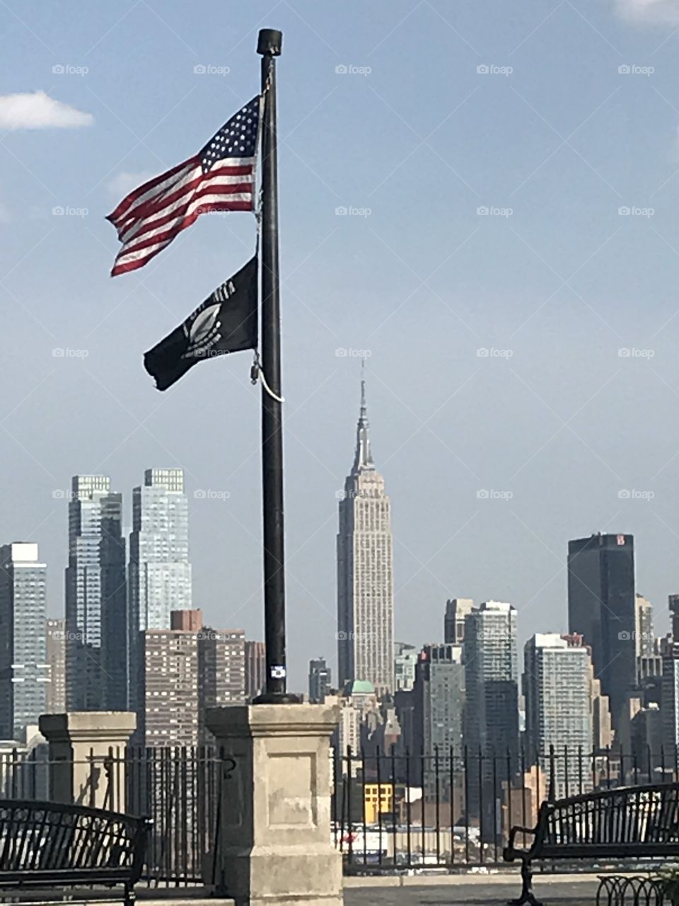 Flags on the Hudson Manhattan Weehawken 