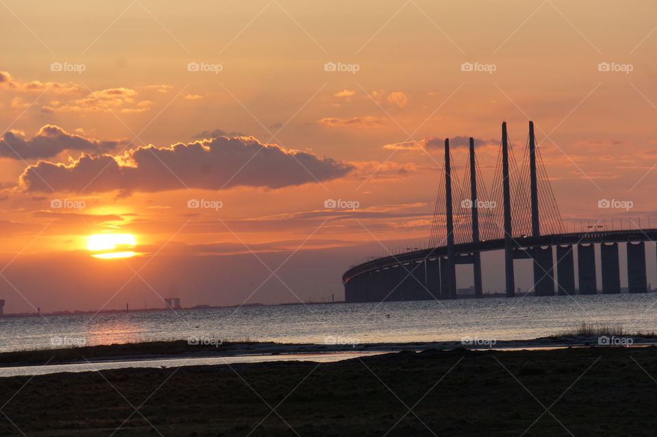 Öresundsbron in sunset