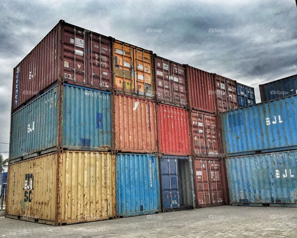 Colorful containers