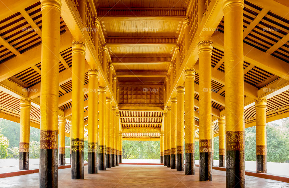 Golden poles at Grand palace, Myanmar 