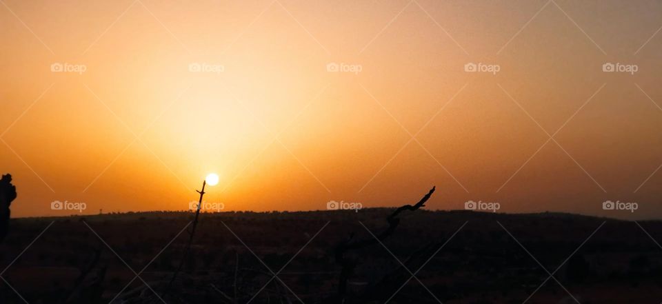 splendid sunset at Marrakech City in Morocco.