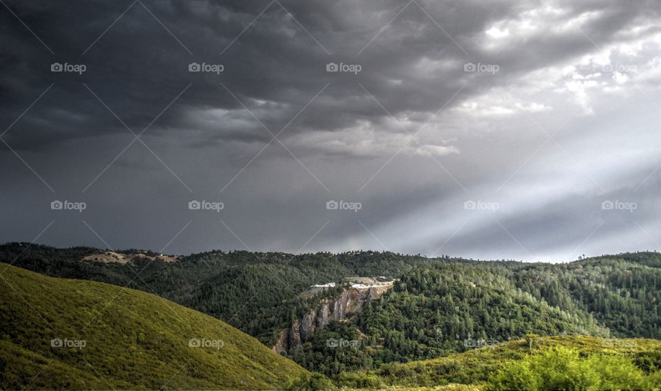 Storm cloud over the hill
