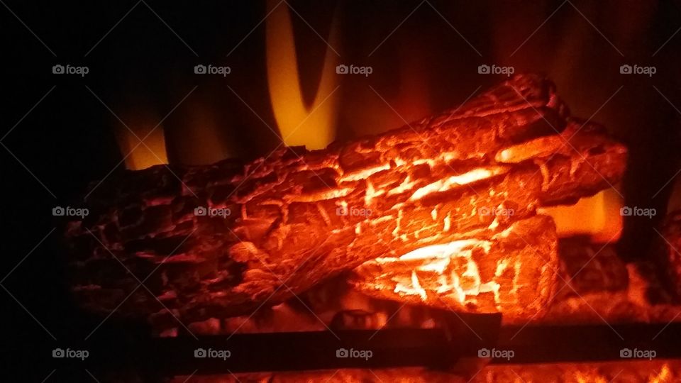 Electric Fireplace Closeup