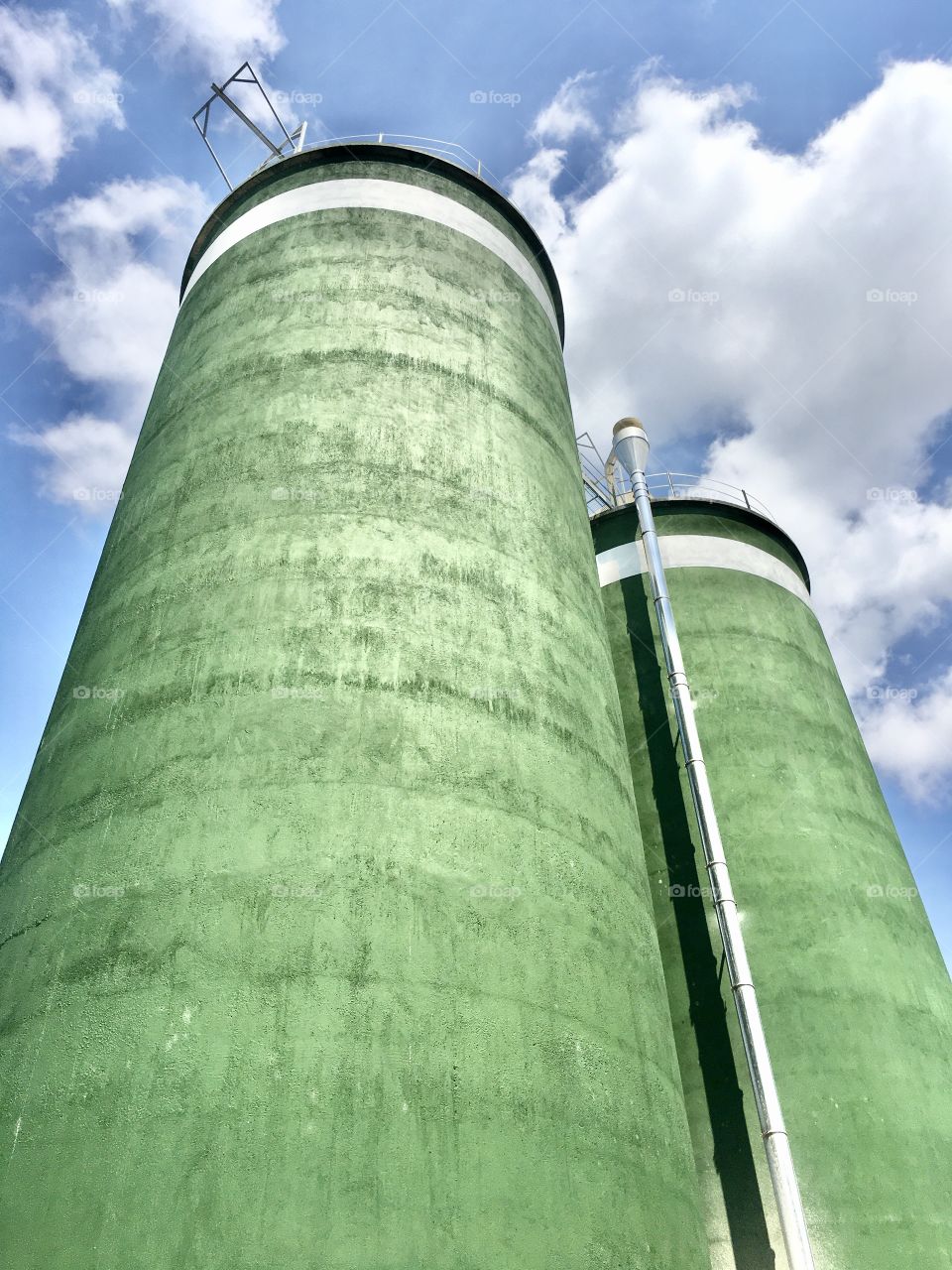 Silos on a pig farm