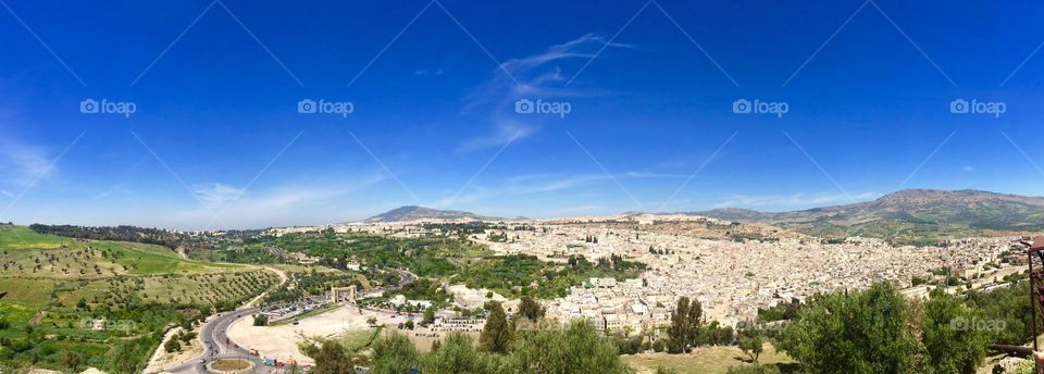 Panoramic View From Our Homestay Balcony In Moulay Idriss, Morocco.