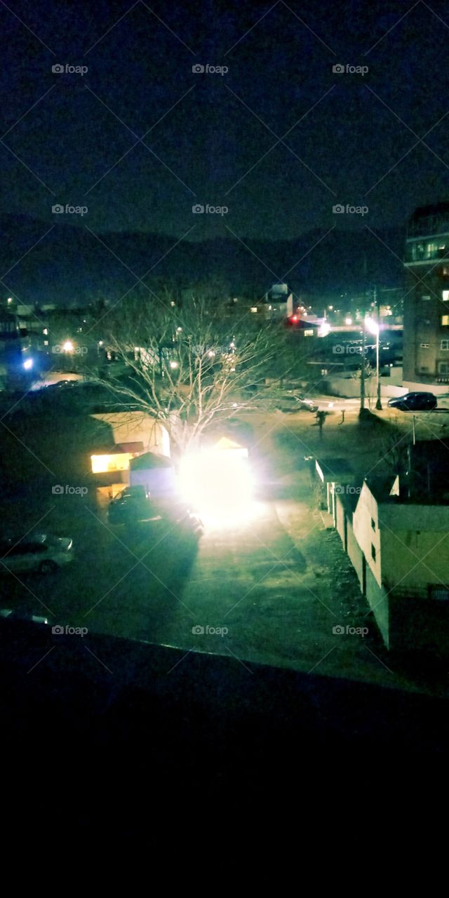 the night at the back of our home.