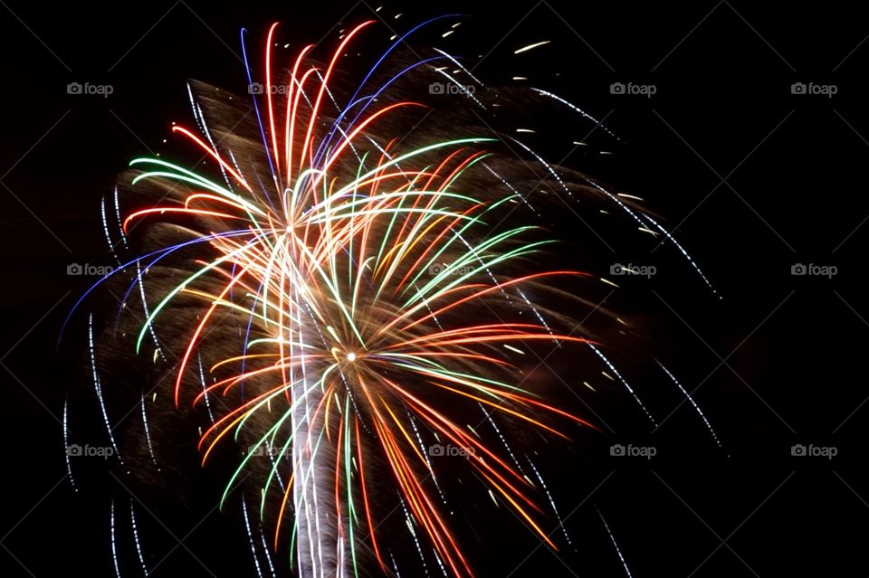 Long exposure fireworks shot on the 4th of July 