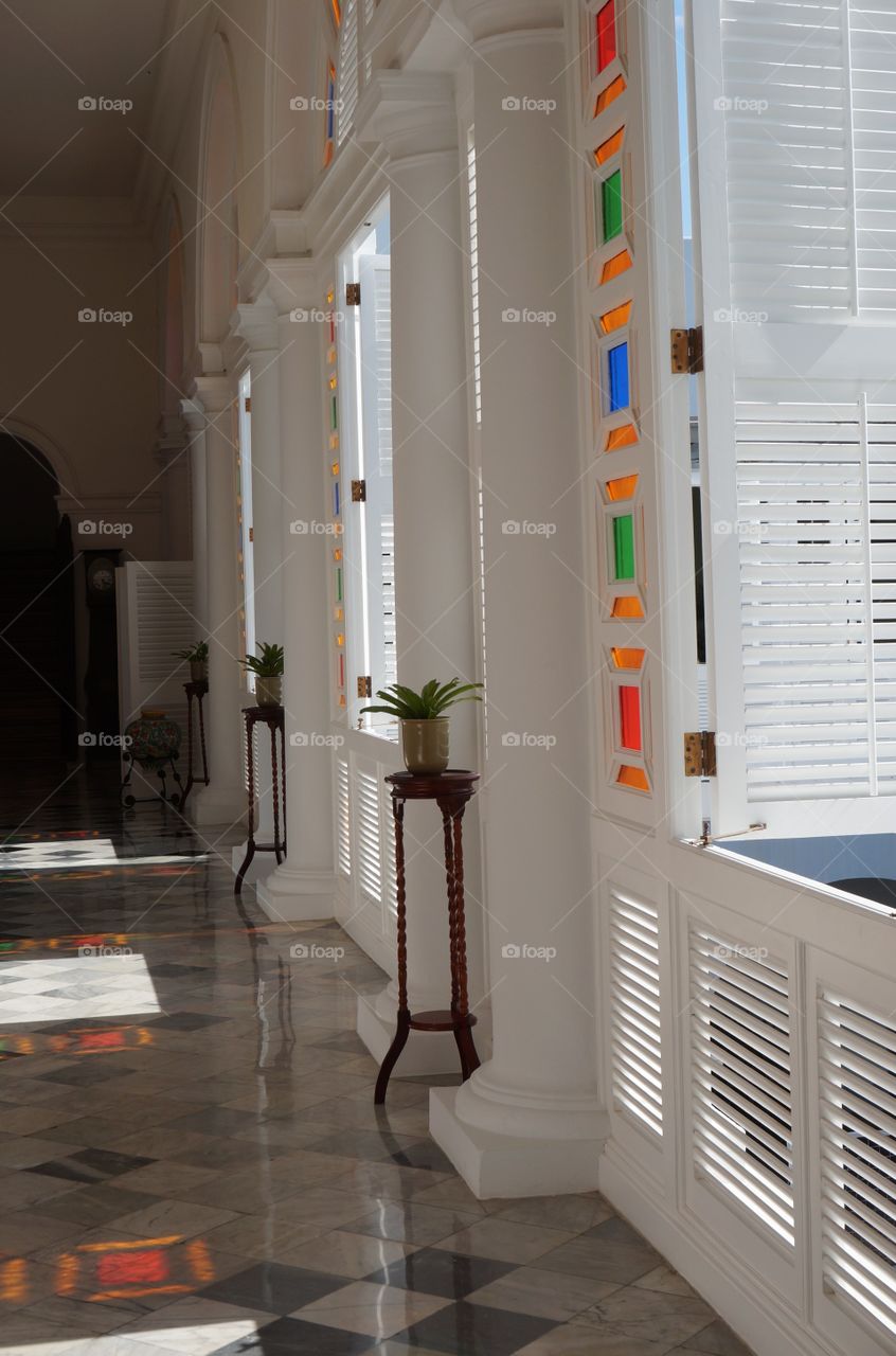 Hallway windows. Photo taken in Puerto Rico