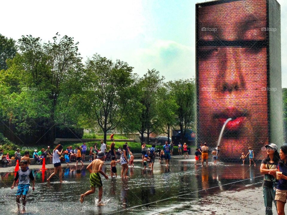 Millennium Park. A beautiful day in Chicago