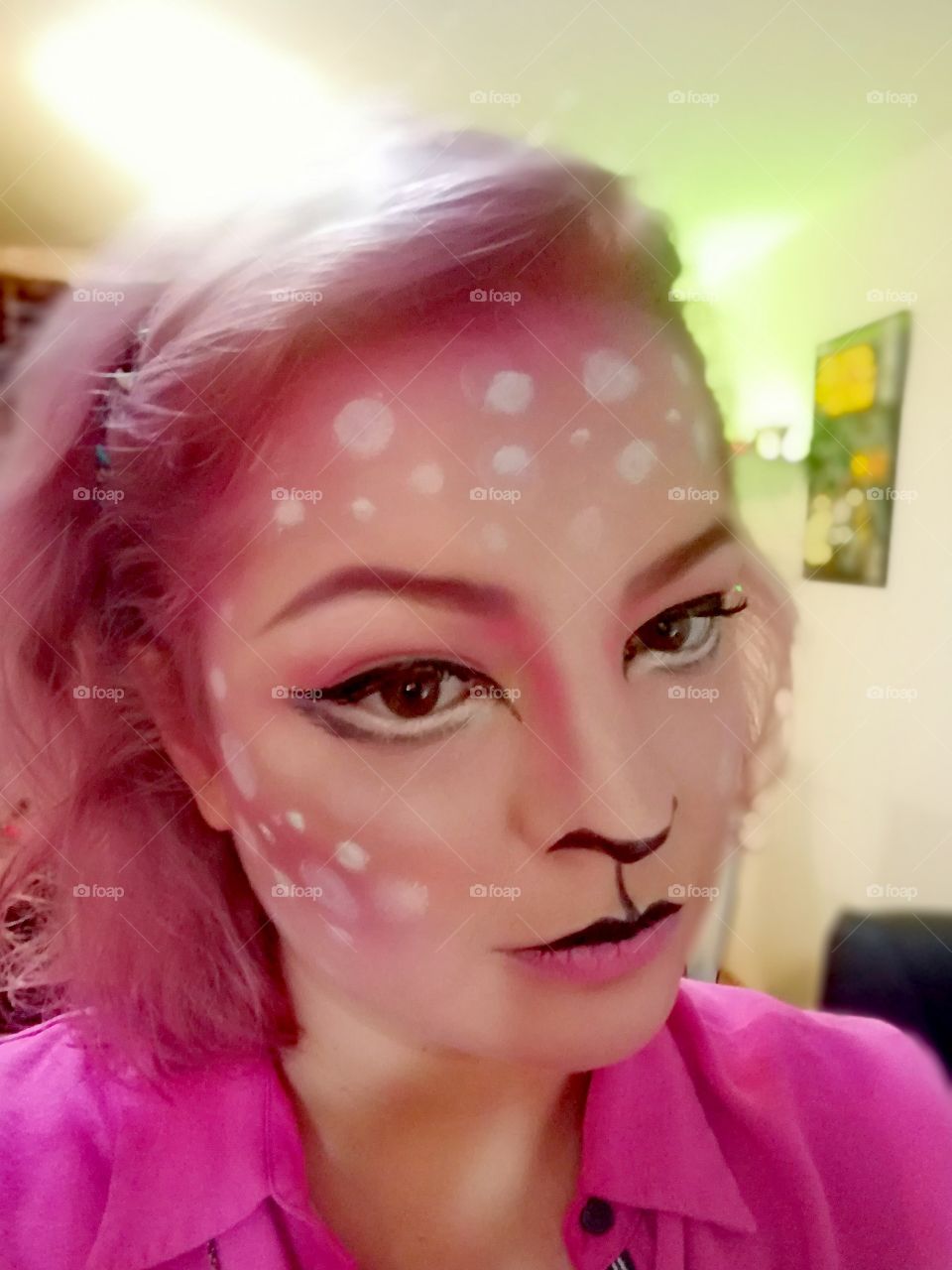 Deer Halloween makeup pink