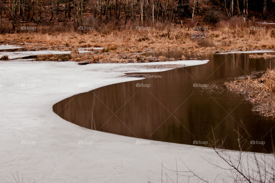 pond with ice