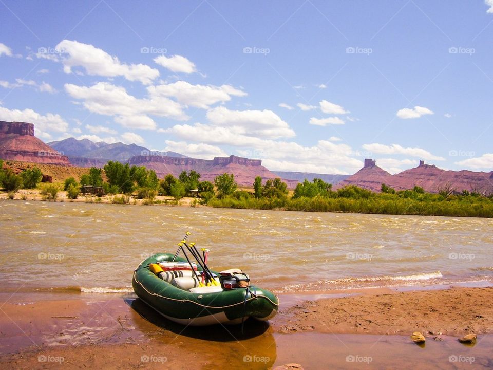 Colorado River and rock monuments