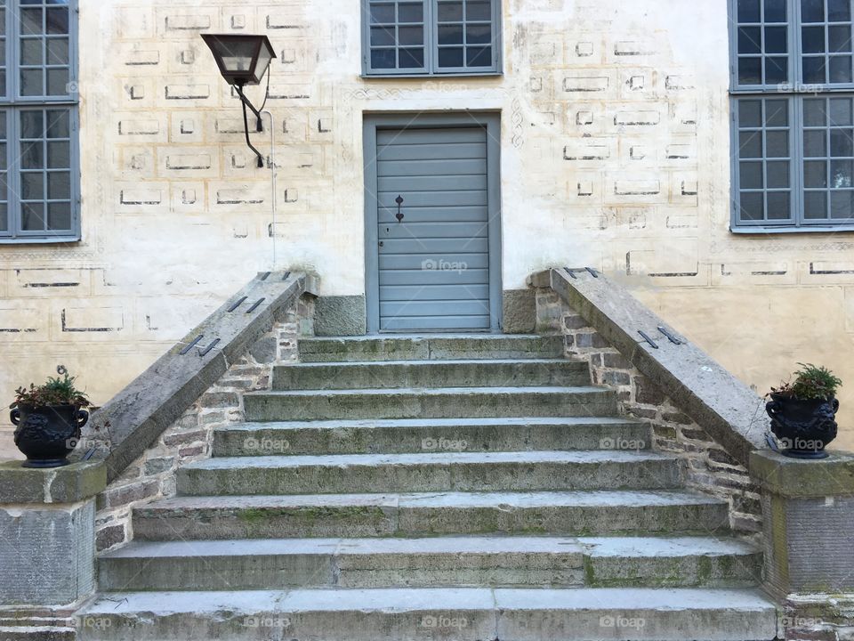 Old door with stairs, Kalmar castle, Sweden