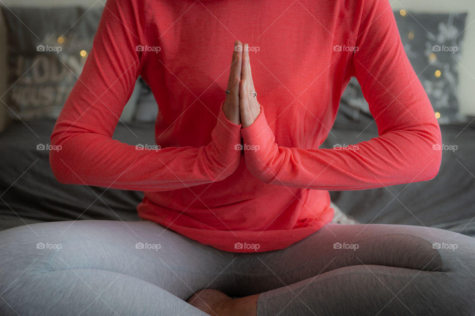 sitting in a relaxing yoga pose