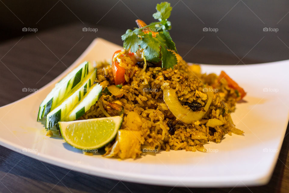 Pineapple fried rice, thai food