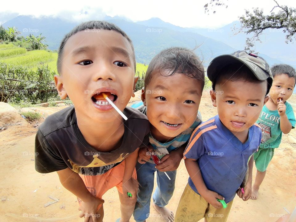 The kids enjoy being photographed