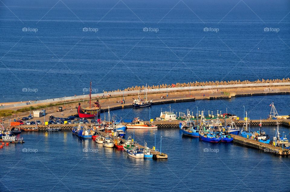 colorful boats in small port in wladyslawowo in Northern Poland, Baltic sea coast